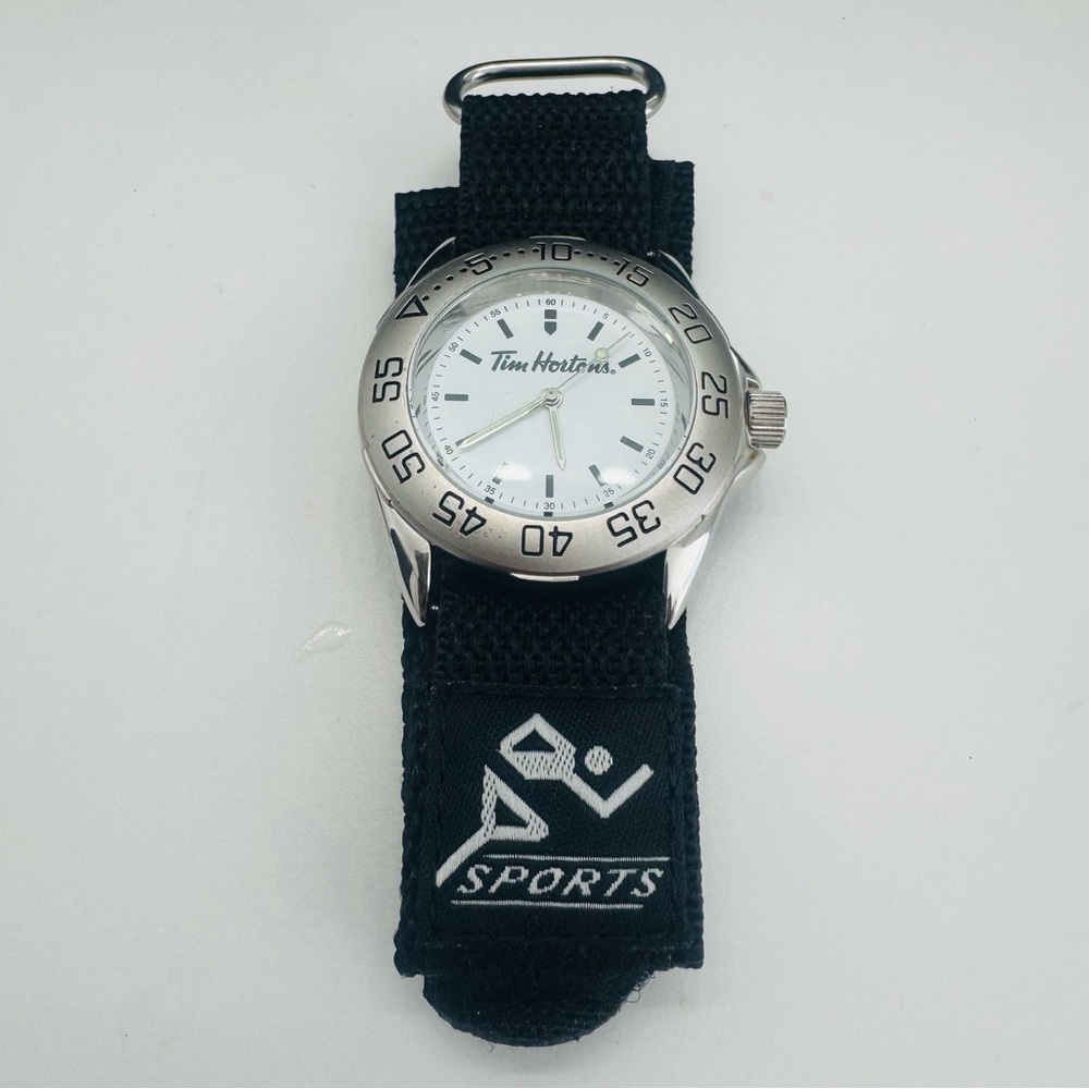 Tim Hortons Silver and Black Sport Watch
( New )